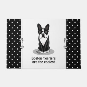 Cooler Boston Terrier Dog (schwarz) mit Sonnenbril Fußmatte
