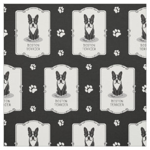 Cooler Boston Terrier Dog (schwarz) mit Sonnenbril Stoff