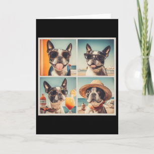 Cooler Boston Terrier Sonnenbrille Hunde Sommerurl Karte