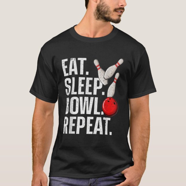 Cooler Bowling für Damen und Herren - Bowling-Liga T-Shirt (Vorderseite)