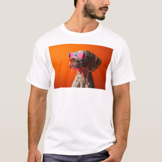 Cooler Bracco italiano Hund mit Sonnenbrille T-Shirt