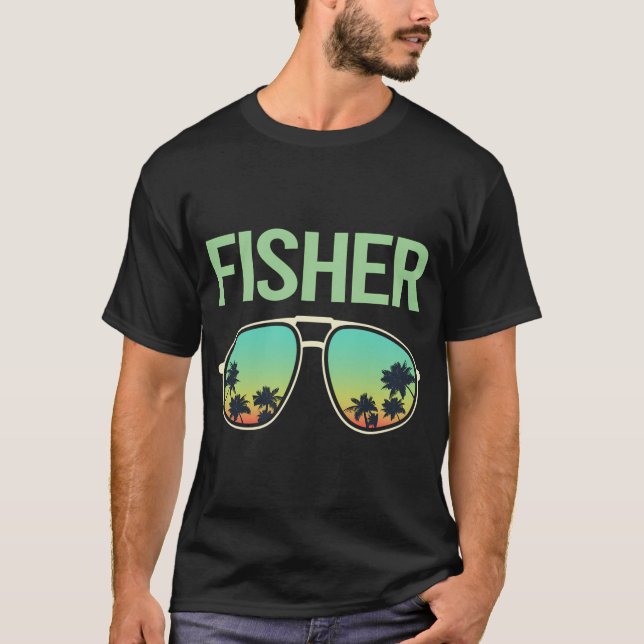 Cooler Brillenträger Fischer T-Shirt (Vorderseite)