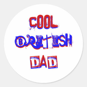 Cooler britischer Vater I Runder Aufkleber