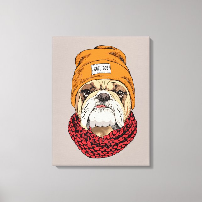 Cooler Bulldog Leinwanddruck (Vorderseite)
