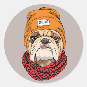 Cooler Bulldog Runder Aufkleber