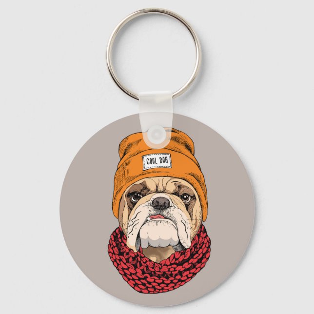 Cooler Bulldog Schlüsselanhänger (Vorderseite)