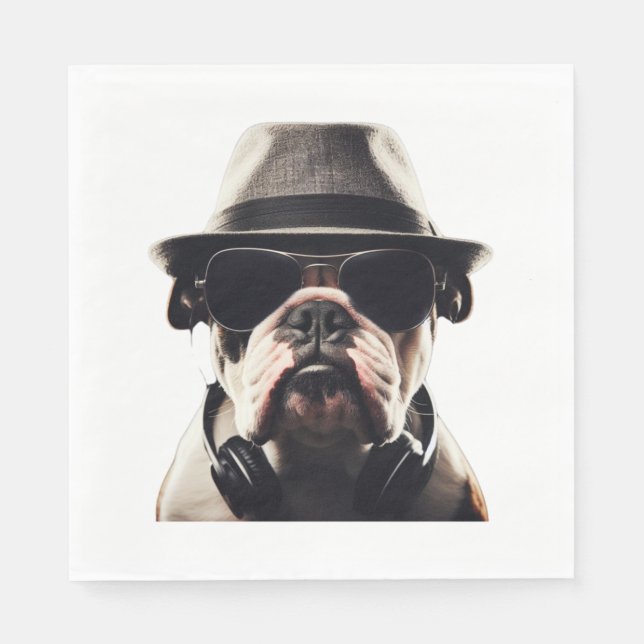 Cooler Bulldog Serviette (Vorderseite)