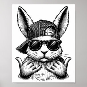 Cooler Bunny Face Sungles Rabbit Ostertag Kinder J Poster
