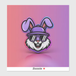 Cooler Bunny Sticker: Trendy & Fun Design! Aufkleber
