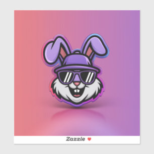Cooler Bunny Sticker: Trendy & Fun Design! Aufkleber