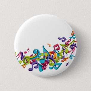 cooler bunter Musiknoten u. Töne Button