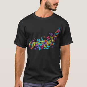 cooler bunter Musiknoten u. Töne T-Shirt
