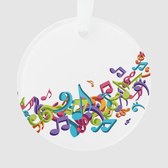Cooler bunter Musiknoten u. Tonmusikmode Ornament (Vorderseite)