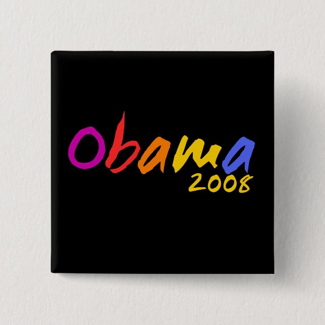 Cooler bunter Obama 2008 Knöpfe Button (Vorderseite)