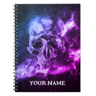 Cooler bunter Totenkopf. Dein Name Notizblock