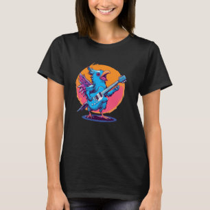 Cooler Bunter Vogel rockt die Bühne mit Gitarren-P T-Shirt