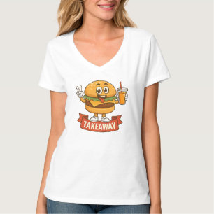 Cooler Burger Buddy mit Saft - Cartoon Charact T-Shirt