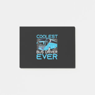 Cooler Busfahrer je Post-it Klebezettel