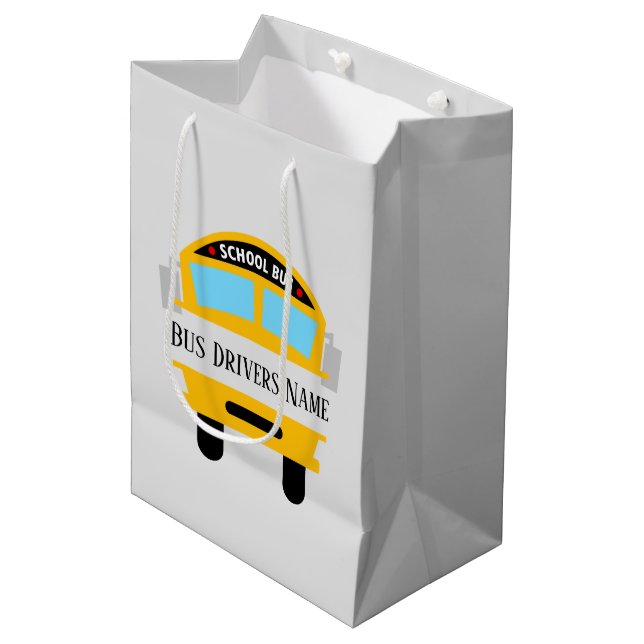 cooler Busfahrer Mittlere Geschenktüte (Vorderseite Schrägansicht)