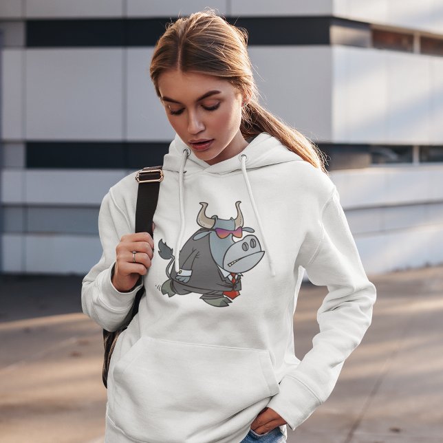 Cooler Business Bull im Anzug mit Sonnenbrille Hoodie (Von Creator hochgeladen)