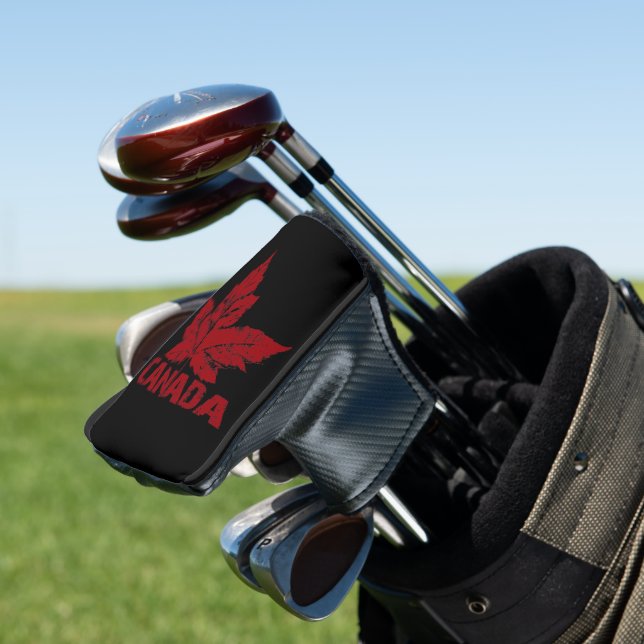 Cooler Canada Golf Retro Canada Putter Cover Golf Headcover (In Situ)