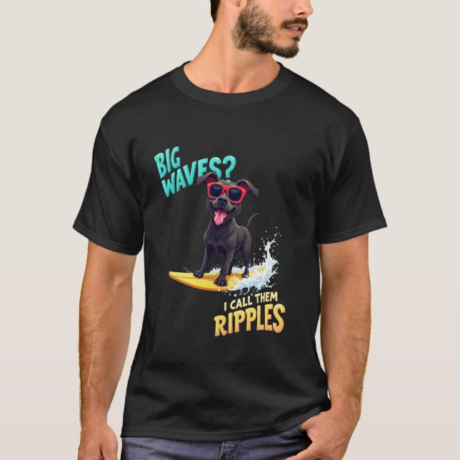 Cooler Cane Corso Surfhund T-Shirt (Vorderseite)