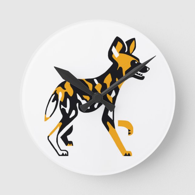 Cooler Cape-Jagdhund - Afrikanischer Wildhund- Runde Wanduhr (Vorderseite)