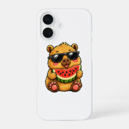 Cooler Capybara Wassermelone Sommer iPhone 16 Hülle