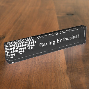 Cooler Car Racing Enthusiast Thema Namenschild Namensplakette