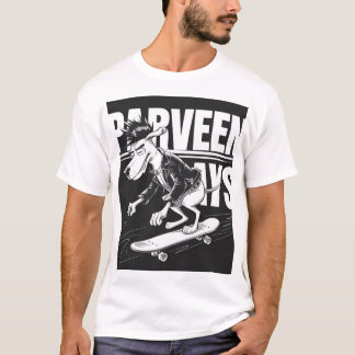Cooler Cartoon Dog auf einem Board-T - Shirt