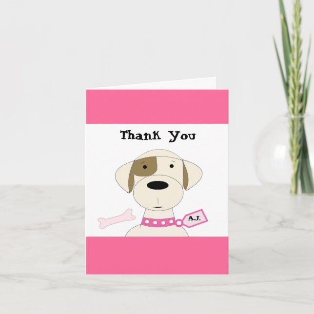 Cooler Cartoon Dog Vielen Dank Dankeskarte (Vorderseite)