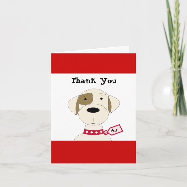 Cooler Cartoon Dog Vielen Dank Dankeskarte (Vorderseite)