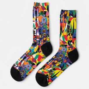 Cooler Cartoon Farbenfrohe tropische Personalisier Socken
