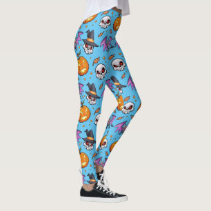 Cooler Cartoon Halloween (Cyan) Leggings
