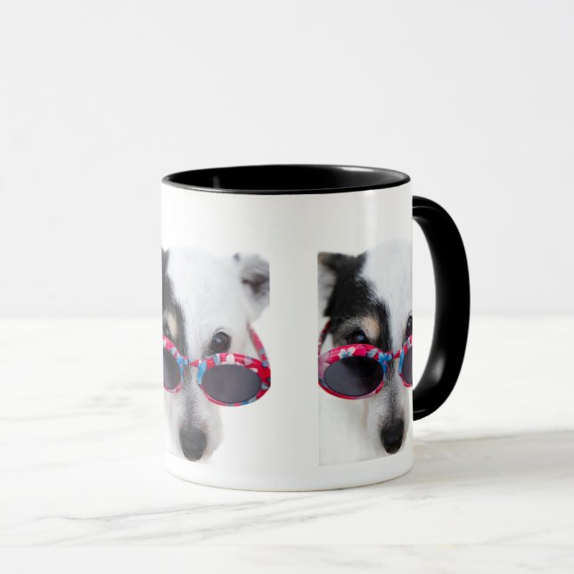 Cooler Cartoon-Hund mit Brille Tasse (VorderseiteRechts)
