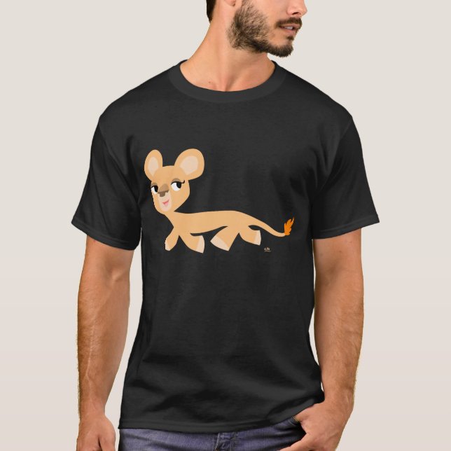 Cooler Cartoon-Löwin-T - Shirt (Vorderseite)