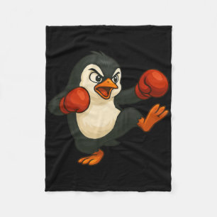 Cooler Cartoon-Pinguin-Boxer-Kickboxen Fleecedecke