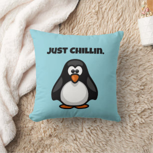 Cooler Cartoon Pinguin - Nur Chillins Arktis Vibes Kissen