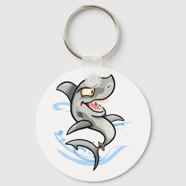 Cooler Cartoon Shark Schlüsselanhänger (Vorderseite)