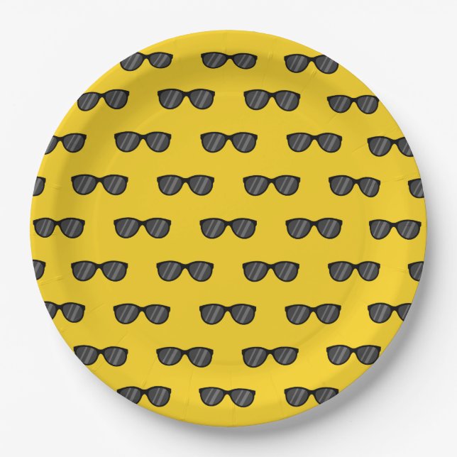 Cooler Cartoon Sonnenbrille Pappteller (Vorderseite)