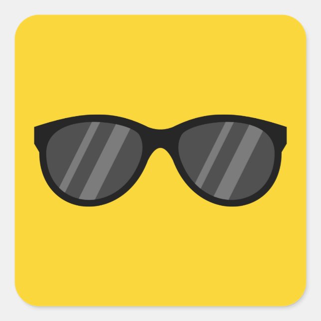 Cooler Cartoon Sonnenbrille Quadratischer Aufkleber (Vorderseite)