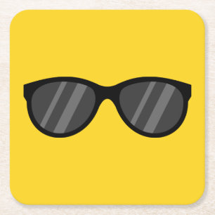 Cooler Cartoon Sonnenbrille Rechteckiger Pappuntersetzer