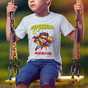 Cooler Cartoon Superhero Comic Book Boy's Birthday T-Shirt
