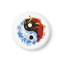 Cooler Cartoon Tätowiersymbol Wasserfeuer Yang