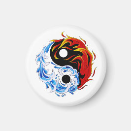 Cooler Cartoon Tätowiersymbol Wasserfeuer Yang Magnet