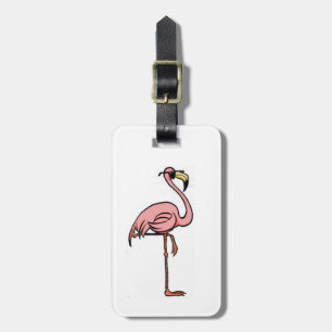 Cooler Cartoonflamingo-Gepäckumbau Gepäckanhänger