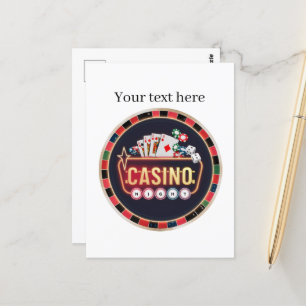 Cooler Casino-Abend individuell anpassbar Postkarte