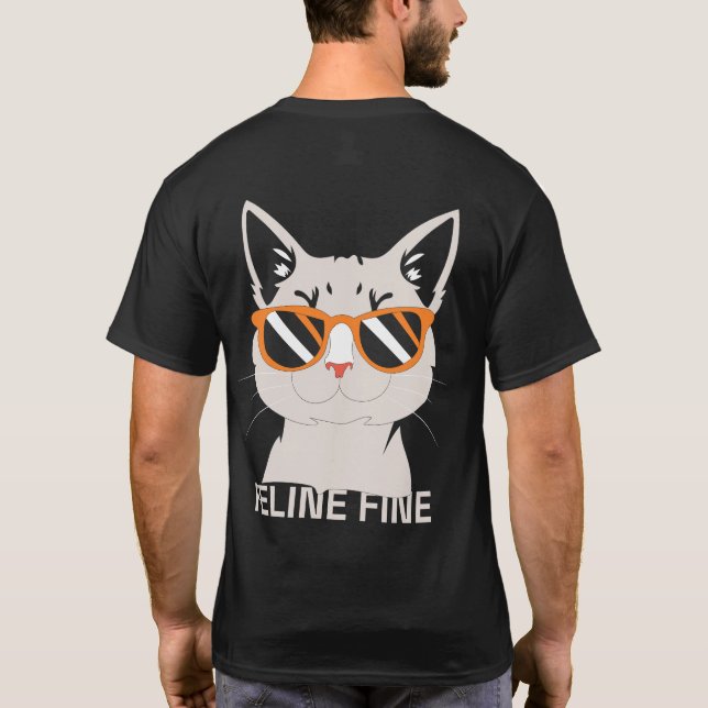 Cooler Cat Feline Fine Graphic T-Shirt (Rückseite)