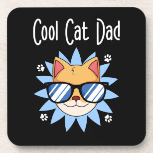 Cooler Cat Vater Katze Sonnenbrille Kunststoff-Unt Getränkeuntersetzer