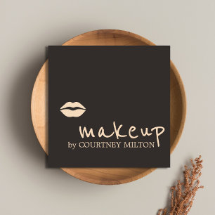 Cooler Chic-Dunkler Blassrosa-Lippen-Make-up-Artis Quadratische Visitenkarte